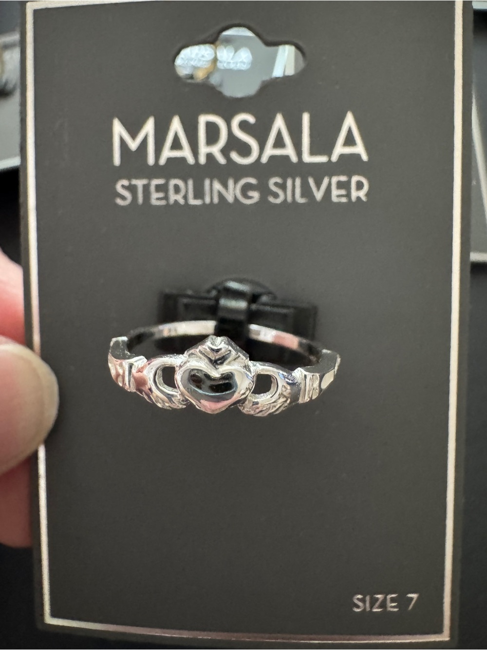 Marsala Sterling Silver Heart Motif Ring in Silver